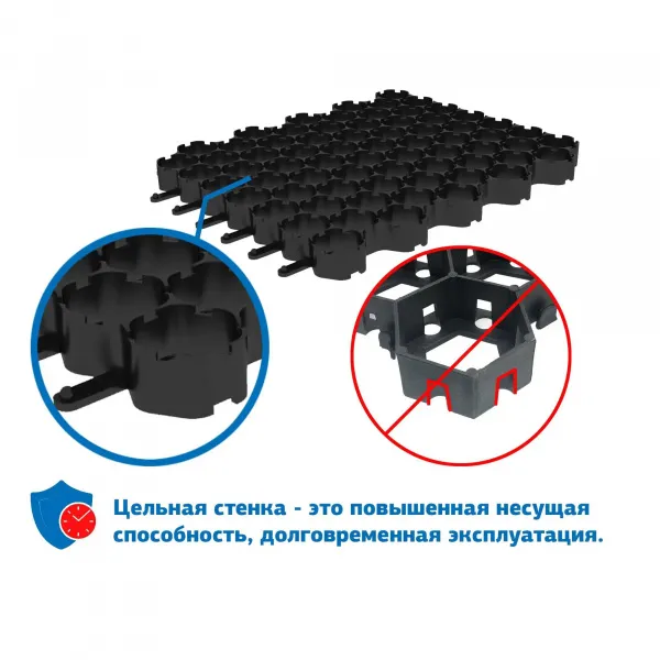 Решетка газонная Gidrolica Eco Normal РГ-53.43.3,5 - пластиковая черная купить в компании "ДРЕНАЖ", цены от 287 ₽